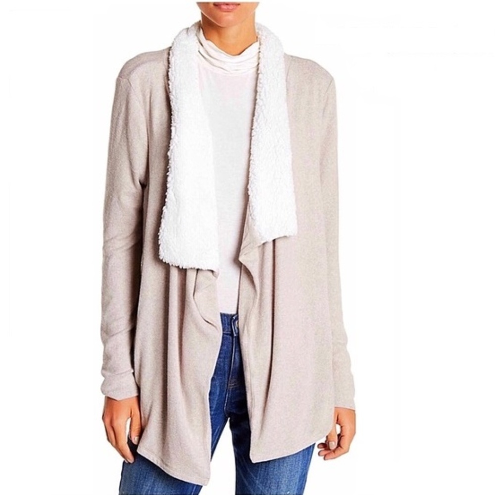 Susina Heather Gray Cozy Draped Cardigan